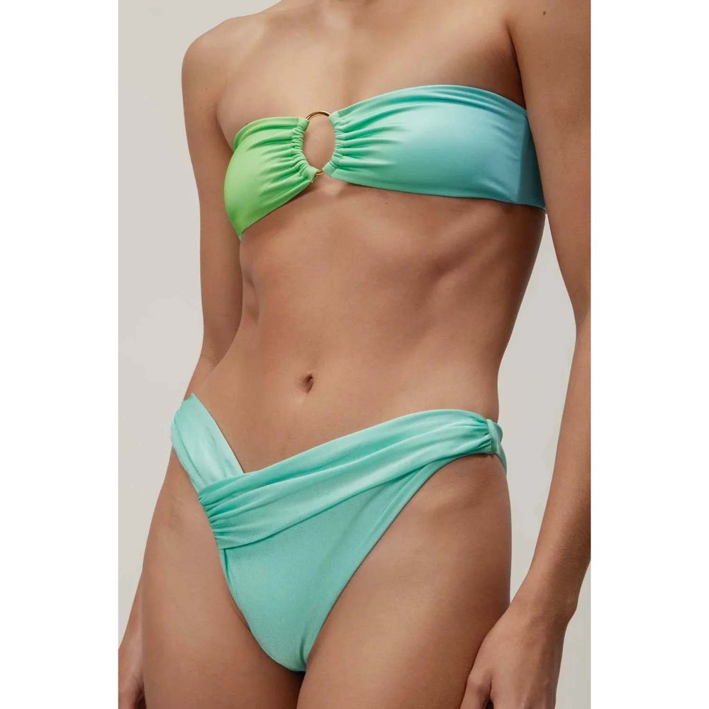 BAOBAB Bikini Set Nala Top Jasmin Bottom Teal Green Ring Sz L